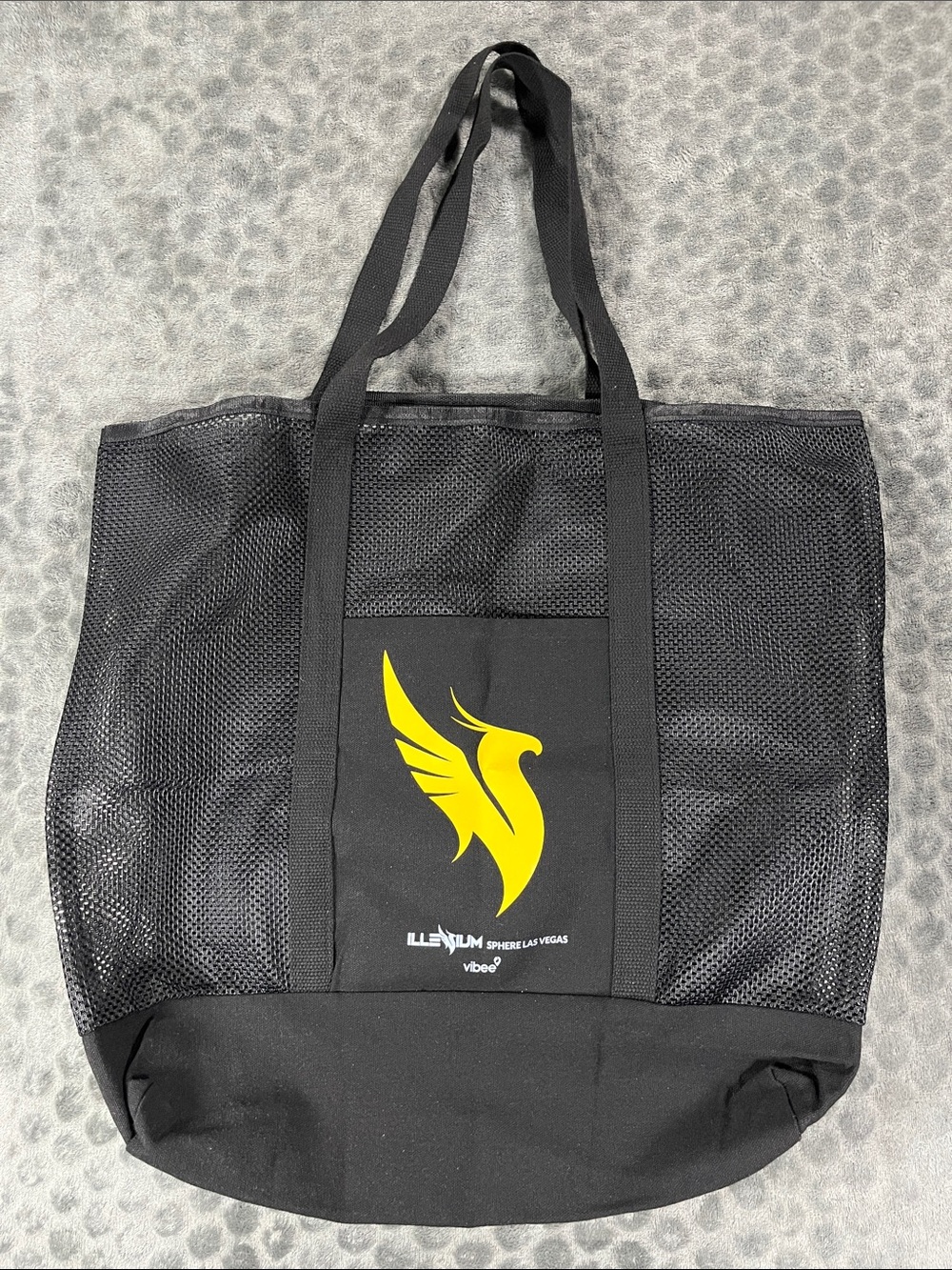 Illenium Black Mesh Tote Bag with Pheonix logo Sphere LV Vibee VIP